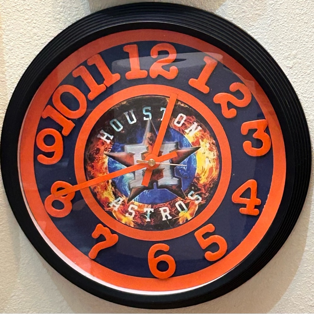 Themed Wall Clock in Orange and Navy